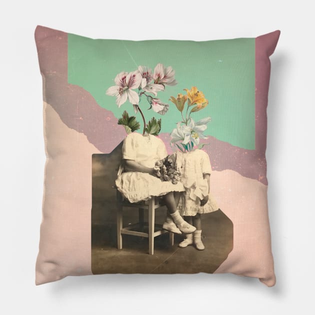 SPRING HOPE COLLAGE Pillow by Victoria Herrera Collagist