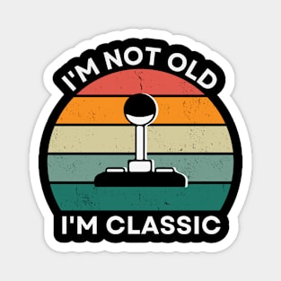 I'm not old, I'm Classic | Joystick | Retro Hardware | Vintage Sunset | '80s '90s Video Gaming Magnet