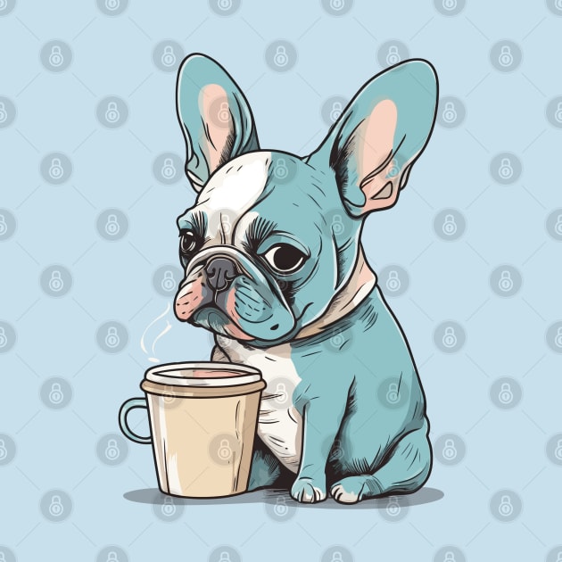 Dog Drinking Coffee by Cheeky BB