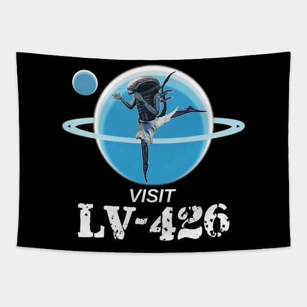 Visit LV-426 Print Tapestry by SPACE ART & NATURE SHIRTS 