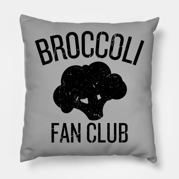 Broccoli Fan Club Black Pillow by DesignArchitect