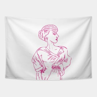 Woman in Pink Tapestry