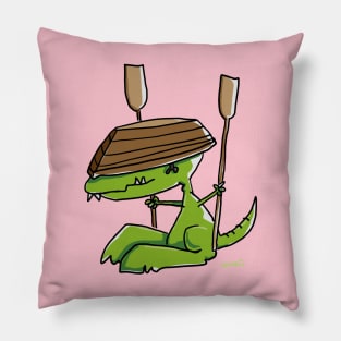 Dinosaur with Rowing Boat Pillow