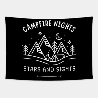 Campfire Nights: Stars and Sights Camp Fire Tapestry