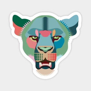 techno lion panting Magnet