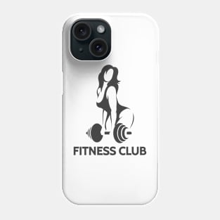 Bodybuilder woman with barbell Phone Case