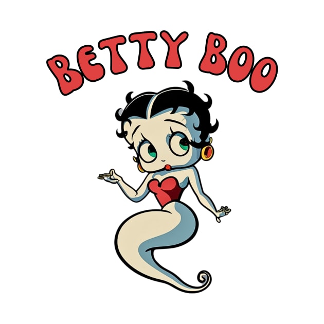 Betty Boo Ghost Halloween Retro Cartoon by WearablePSA