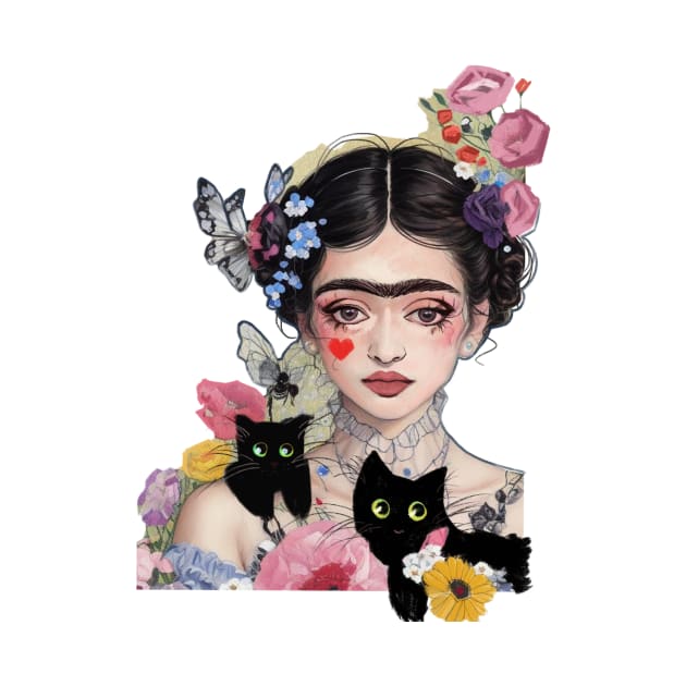 Frida and Black Cats by TatianaBS