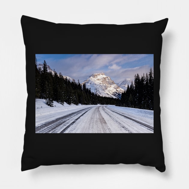 Ice on the Icefields Parkway Pillow by krepsher