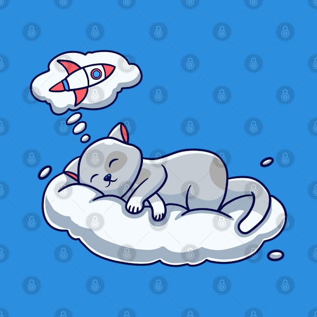 Cat Sleeping On The Cloud by notajellyfan