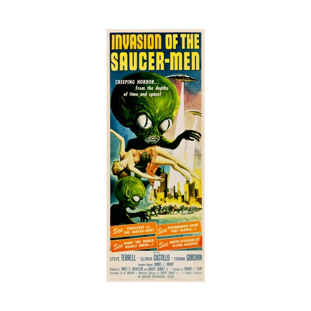 INVASION OF THE SAUCER MEN Retro Alien Sci Fi Vintage Movie by vintageposters