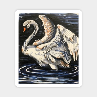 Swan Marker Sketch Magnet