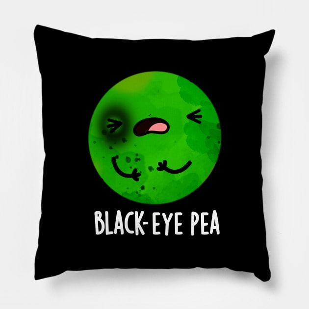 Black Eye Pea Cute Veggie Pun Pillow by punnybone