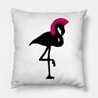 Flamingo Old Punk Rocker Mohawk Hairstyle Pillow