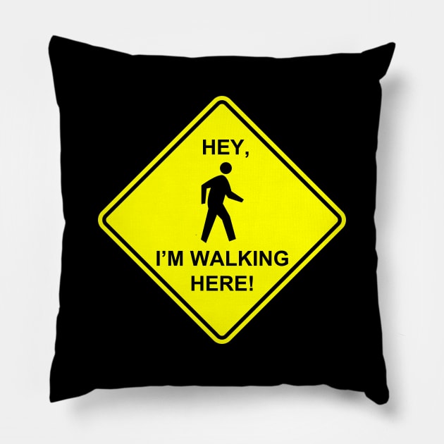 Hey, I'm crossing here! Pillow by jonah block