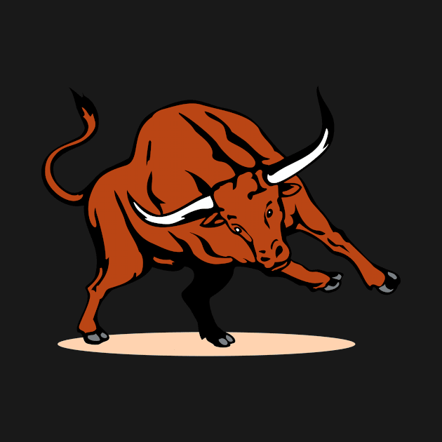 Raging Texas Longhorn Bull Retro by retrovectors