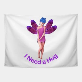 I need a hug elf fairy faerie in pink cute and sad Tapestry