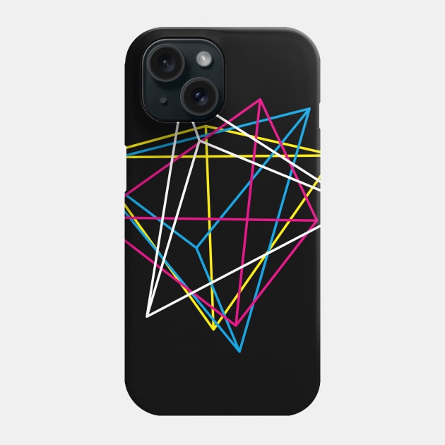 Tetrahedron CMYK colors (dark) Phone Case by TONYSTUFF