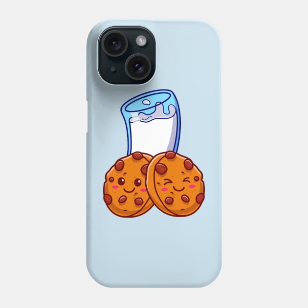 Cute Cookies With Milk Cartoon Phone Case by Catalyst Labs