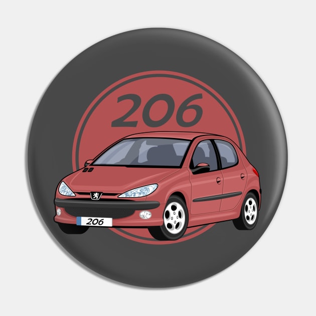 car peugeot 206 sporty cartoon vector red maroon Pin by creative.z