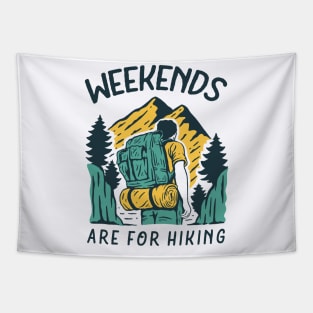 hiking illustration campers Tapestry