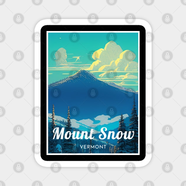 Mount Snow Vermont United States ski Magnet by UbunTo