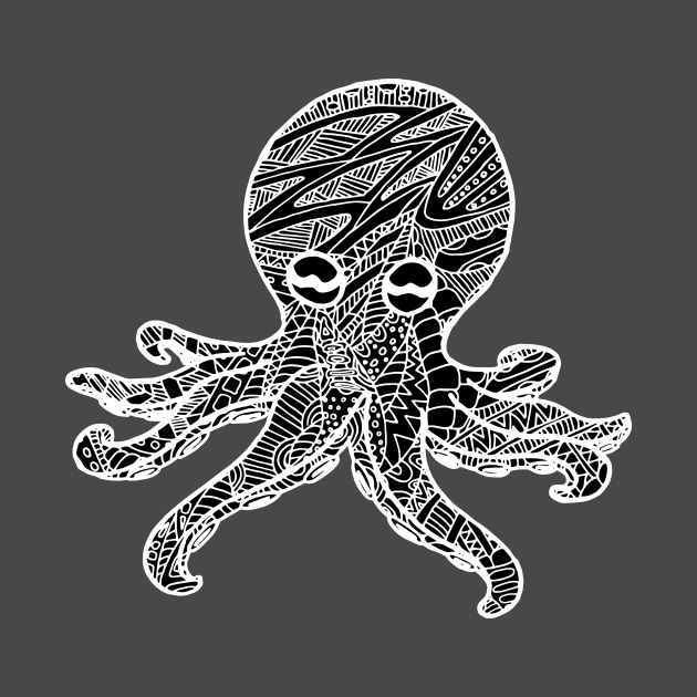 Octopus Zentangle - White by ElviraDraat