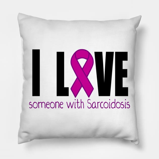 I love someone with Sarcoidosis Pillow by Cargoprints