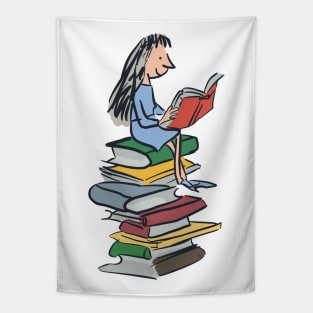 Bookworm girl gift Matilda Roald Dahl Tapestry