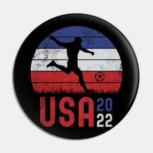 USA Flag American Soccer 2022 Pride Proud Support Squad Pin