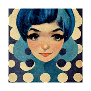 Blue Hair Fashion Model Fantasy 1960s T-Shirt