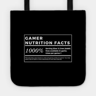 Gamer Nutrition Facts Tote