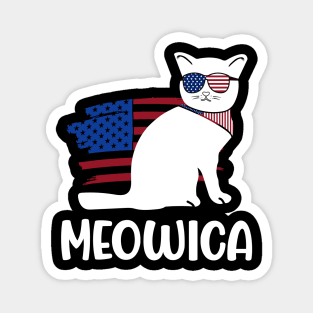 Meowica Cat 4th of July Magnet