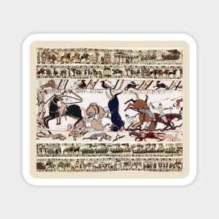 THE BAYEUX TAPESTRY,WAR HORSES AND NORMAN KNIGHTS COMBATTING HORSEBACK Magnet