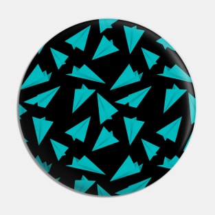 Paper Planes Pattern Blue Black Pin