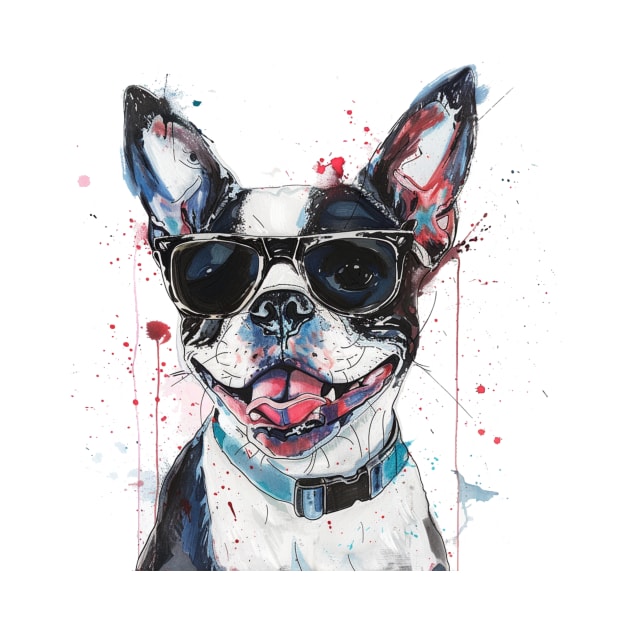 Boston Terrier with Sunglasses by Wayward Purpose