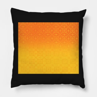 Yellow gradient w.pattern Pillow