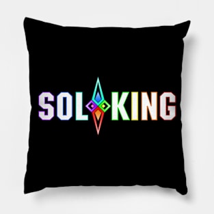 SOL KING LOGO - WHITE TEXT Pillow