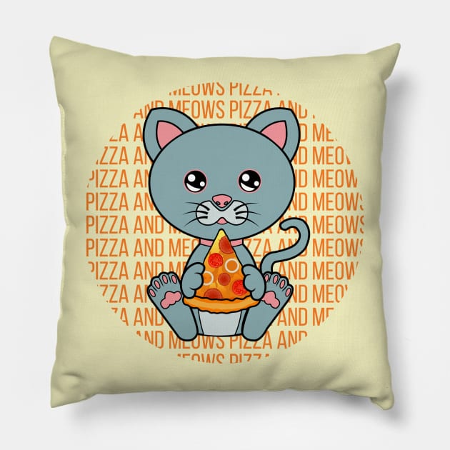 All I Need is pizza and cats, pizza and cats, pizza and cats lover Pillow by JS ARTE