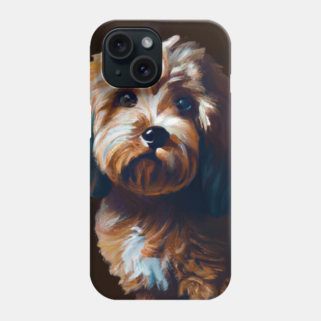 Cute Cavoodle Drawing Phone Case by Play Zoo