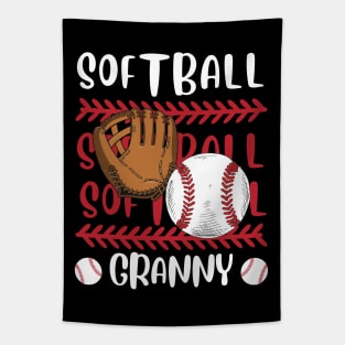 My Favorite Softball Player Calls Me Granny Gift for Softball Grandma Grandmother Tapestry