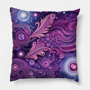 Other Worldly Designs- nebulas, stars, galaxies, planets with feathers Pillow