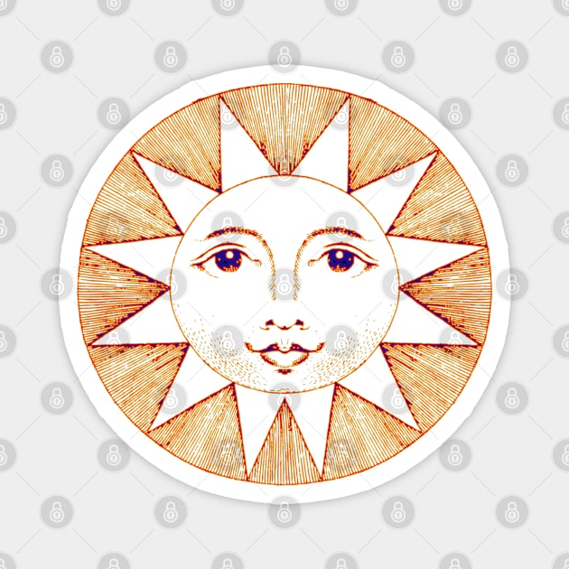 Shabby Chic Modern Retro Androgynous Sun Portrait Magnet by Nisuris Art