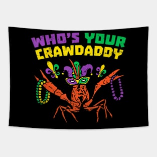 Whos Your Crawdaddy Crawfish Jester Beads Mardi Gras Tapestry