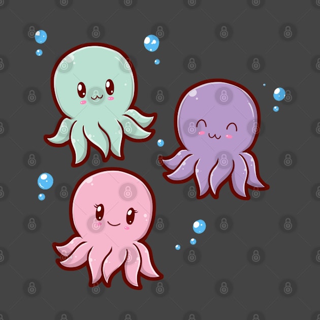 Kawaii Octopi Bubbles by MimicGaming