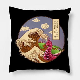 The Great Wave of Chocolate Pillow