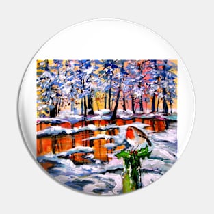 Robin in the forest Pin