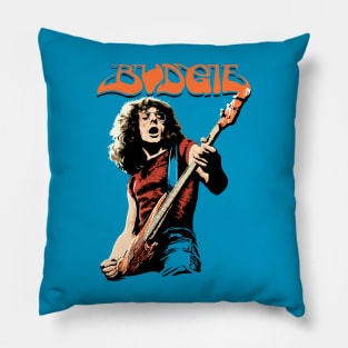 Budgie Band Burke Shelley Guitar for light background Pillow