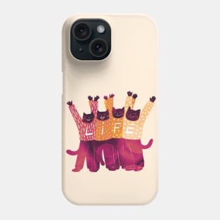 The four positive black cats celebrate LIFE Phone Case