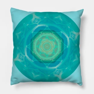 LOTUS MANDALA, TURQUOISE PATTERN DESIGN, BLUE AND GREEN MANDALA Pillow